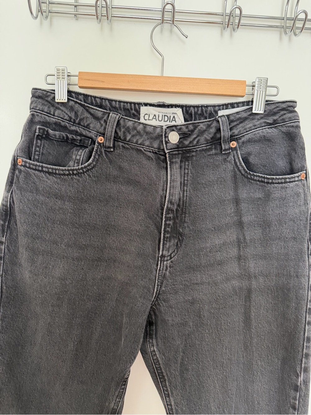 Dynamite Claudia Straight Leg Washed Black Mom Jeans